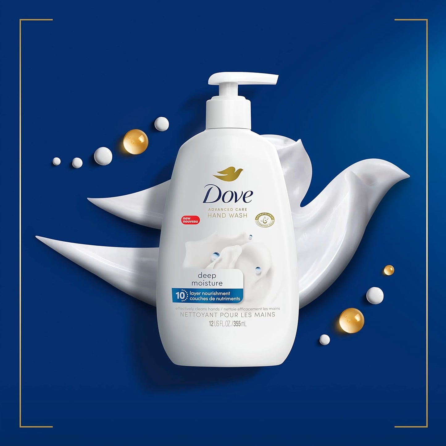 Dove Advanced Care Hand Wash Deep Moisture for Soft, Smooth Skin, More Moisturizers than the Leading Ordinary Hand Soap, 12 oz - (Pack of 8)