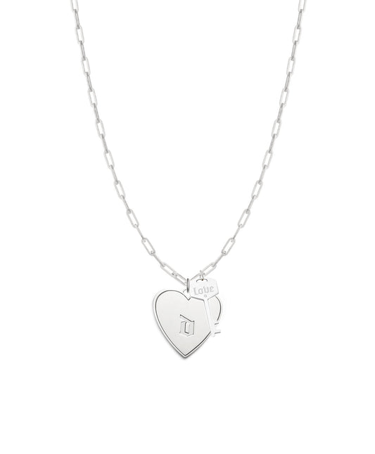 Ivy Personalized Heart and Key Necklace