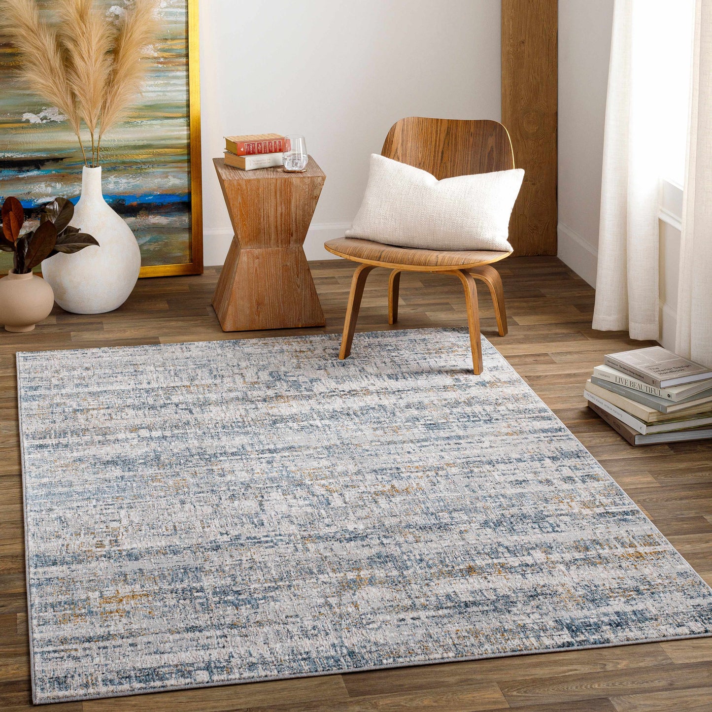 Hughesdale Distorted Lines Luxe Area Rug-1