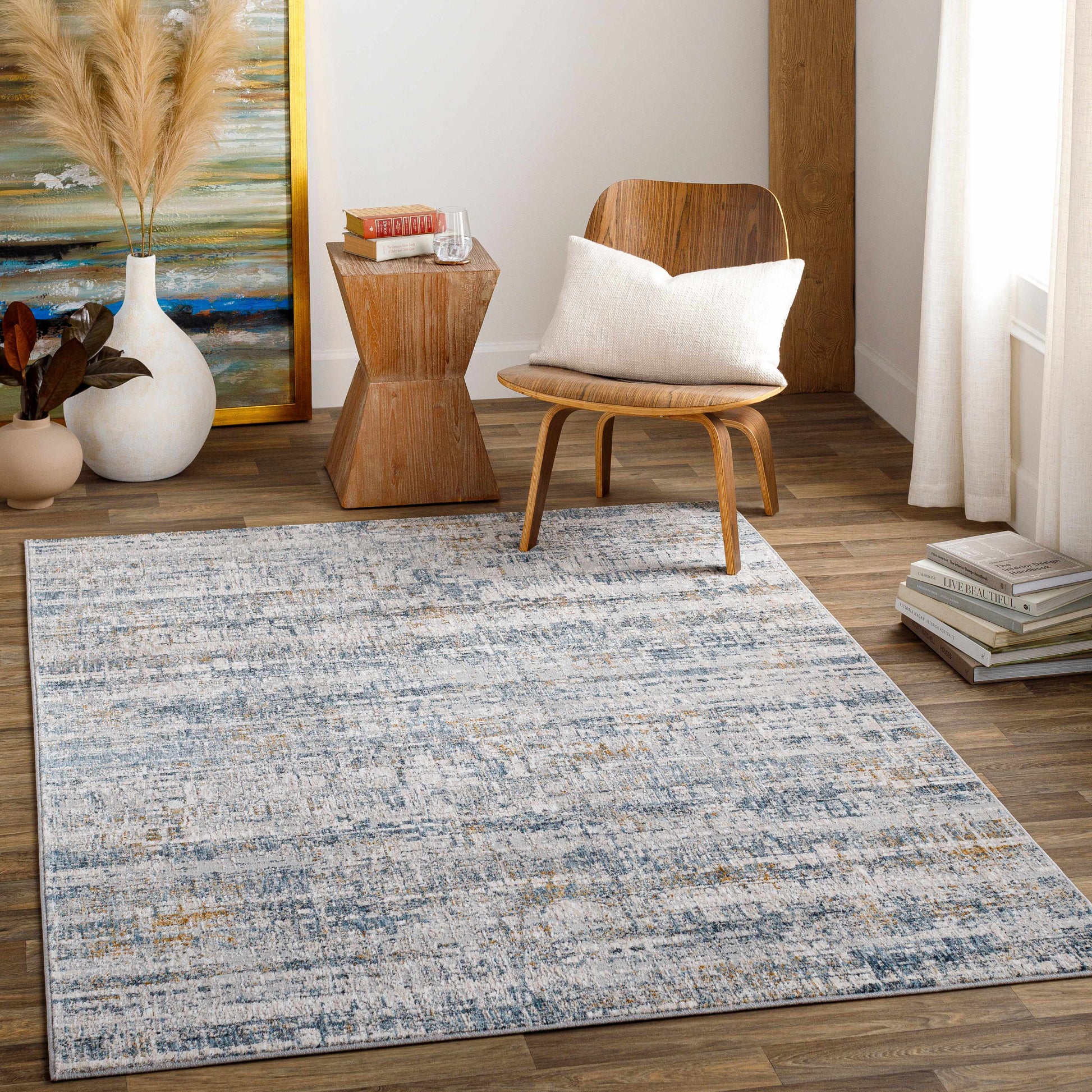 Hughesdale Distorted Lines Luxe Area Rug-1