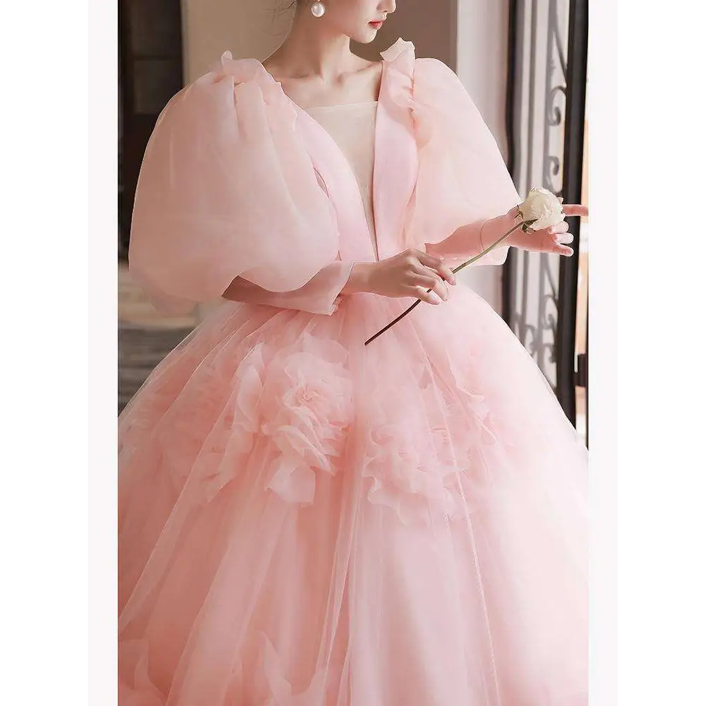 High End Banquet Style Host Floral Tulle Gown
