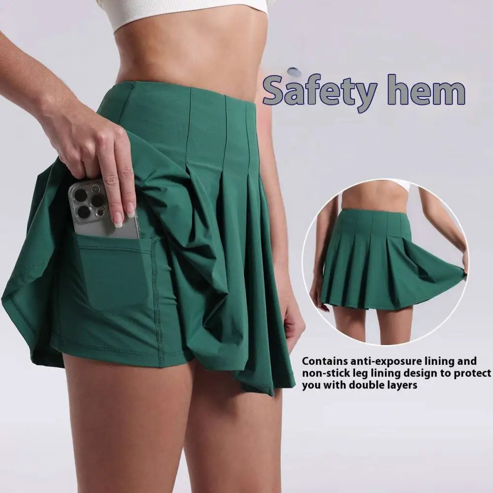 High Waist Fitness Yoga Exercise Pleated Skirt