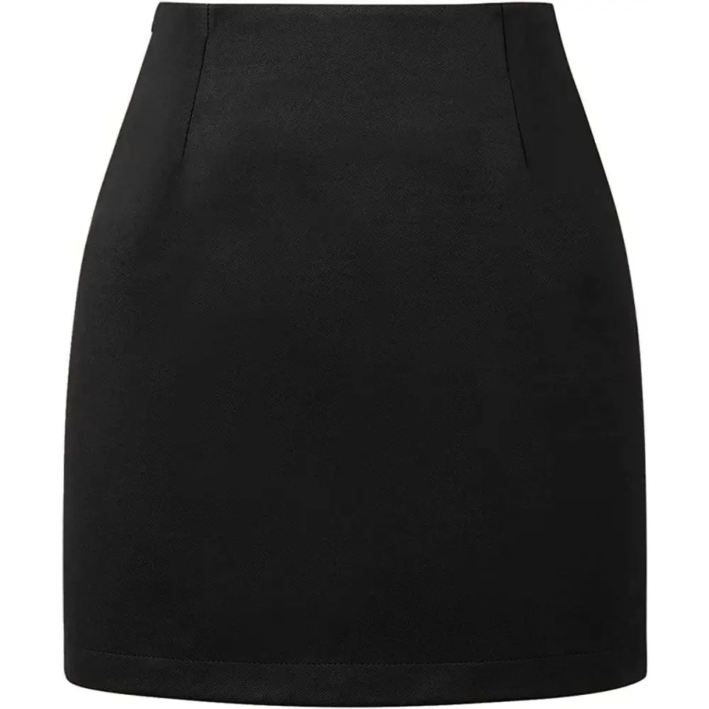 High Waist Plaid Tight Pencil Wool Mini Skirt