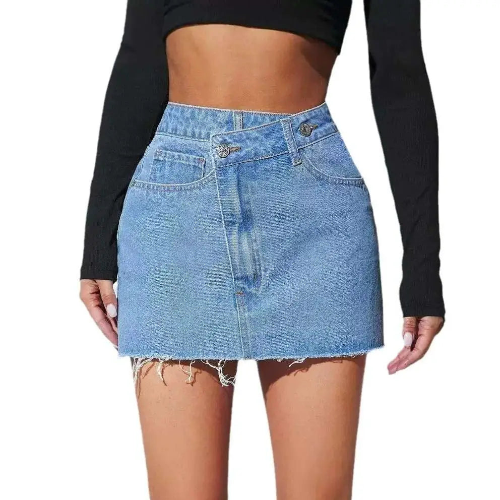 High Waisted Fashion Irregular Denim Short Skirt