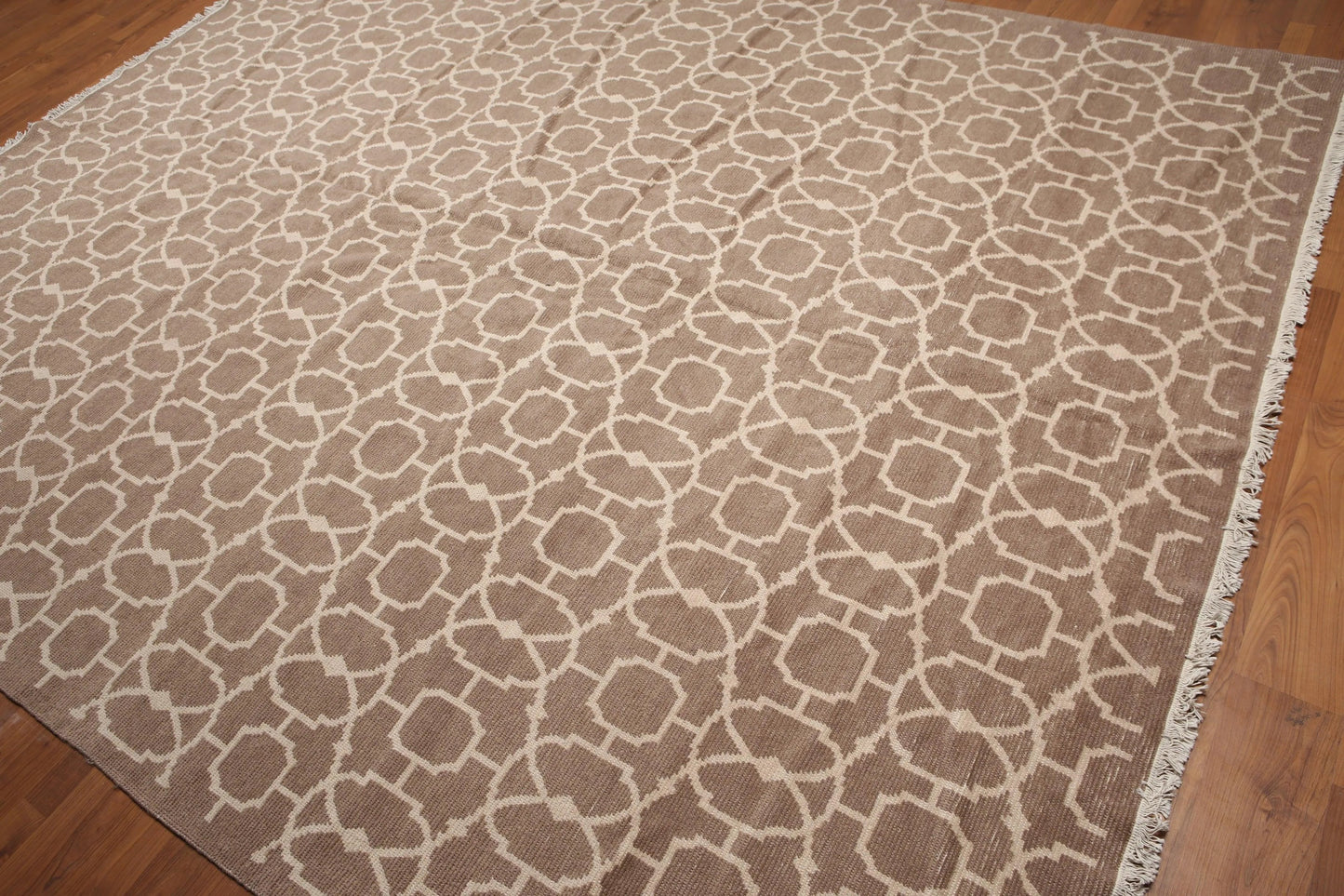 8' x 10' Hand Knotted Turkish Weave 100% wool area rug Taupe 8x10-1