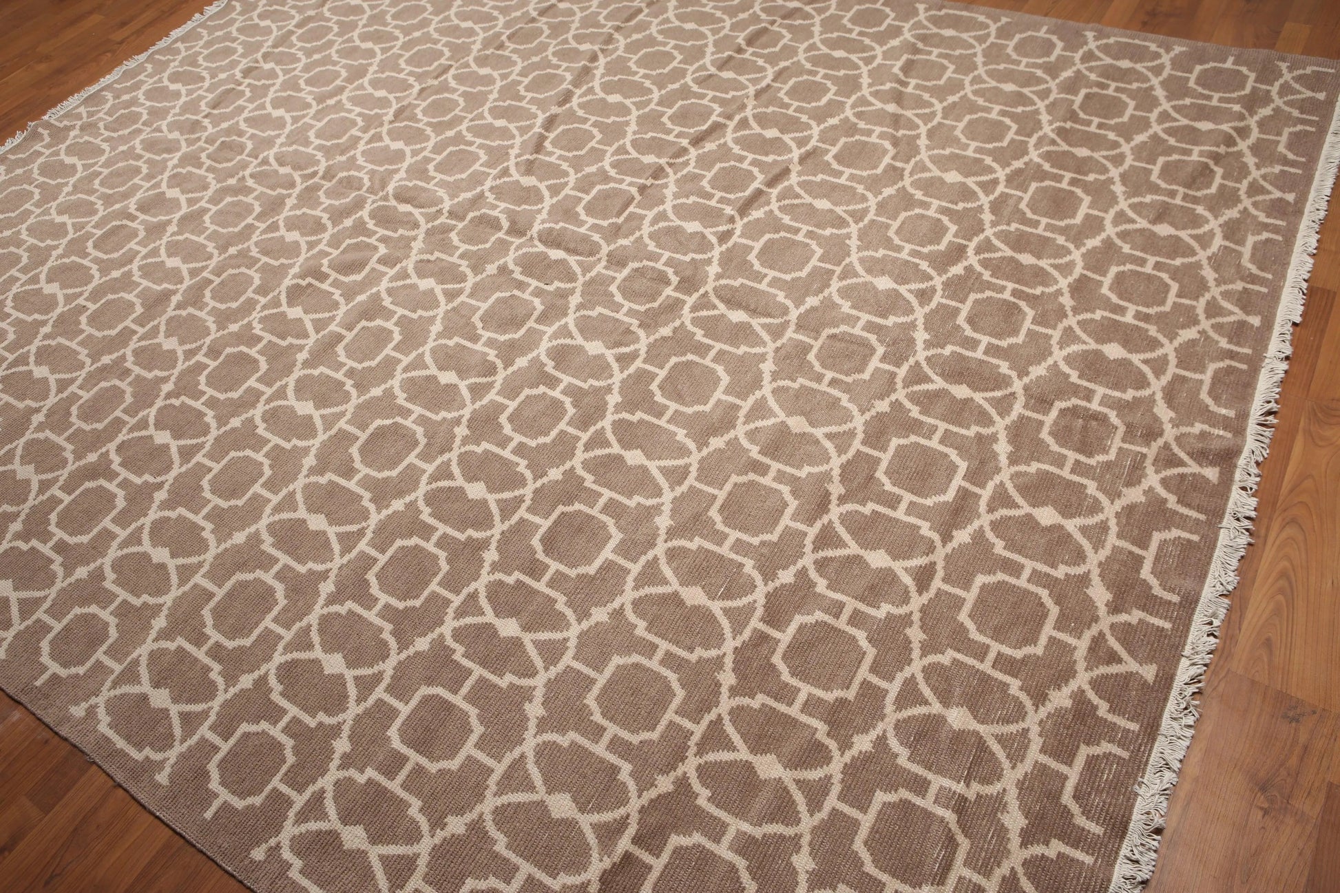 8' x 10' Hand Knotted Turkish Weave 100% wool area rug Taupe 8x10-1