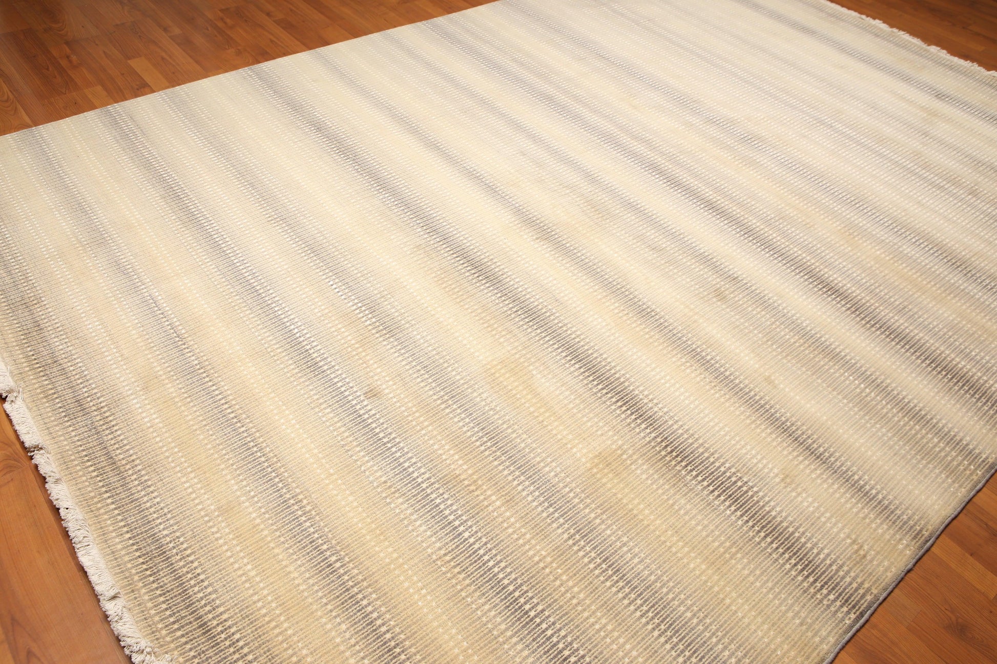8'2" x 12' Hand Knotted Chic Design Wool Silk Full Pile Oriental Area Rug Beige-1