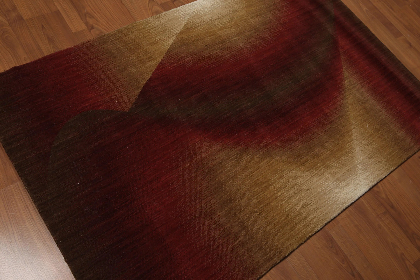 4' x 6' 100% wool pile area rug 4x6 Modern Abstract Red-2