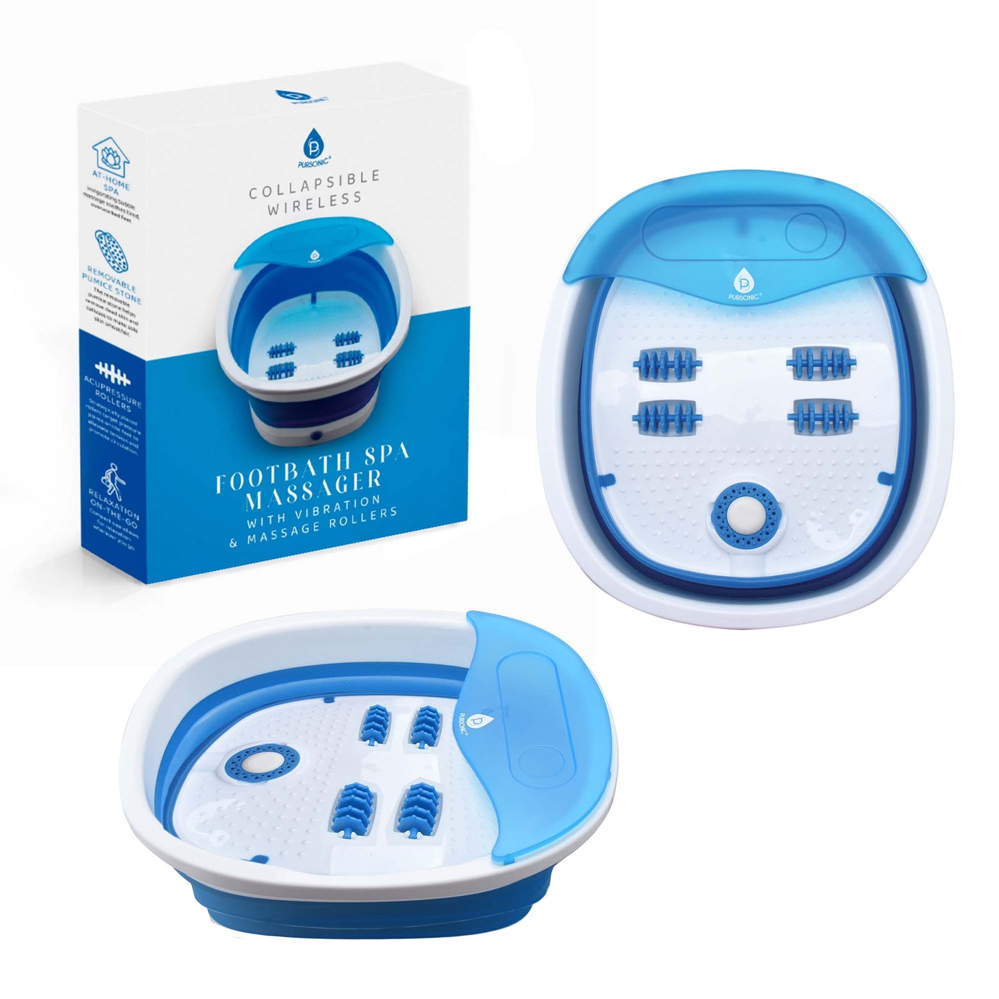 Collapsible Wireless Footbath Spa Massager-0
