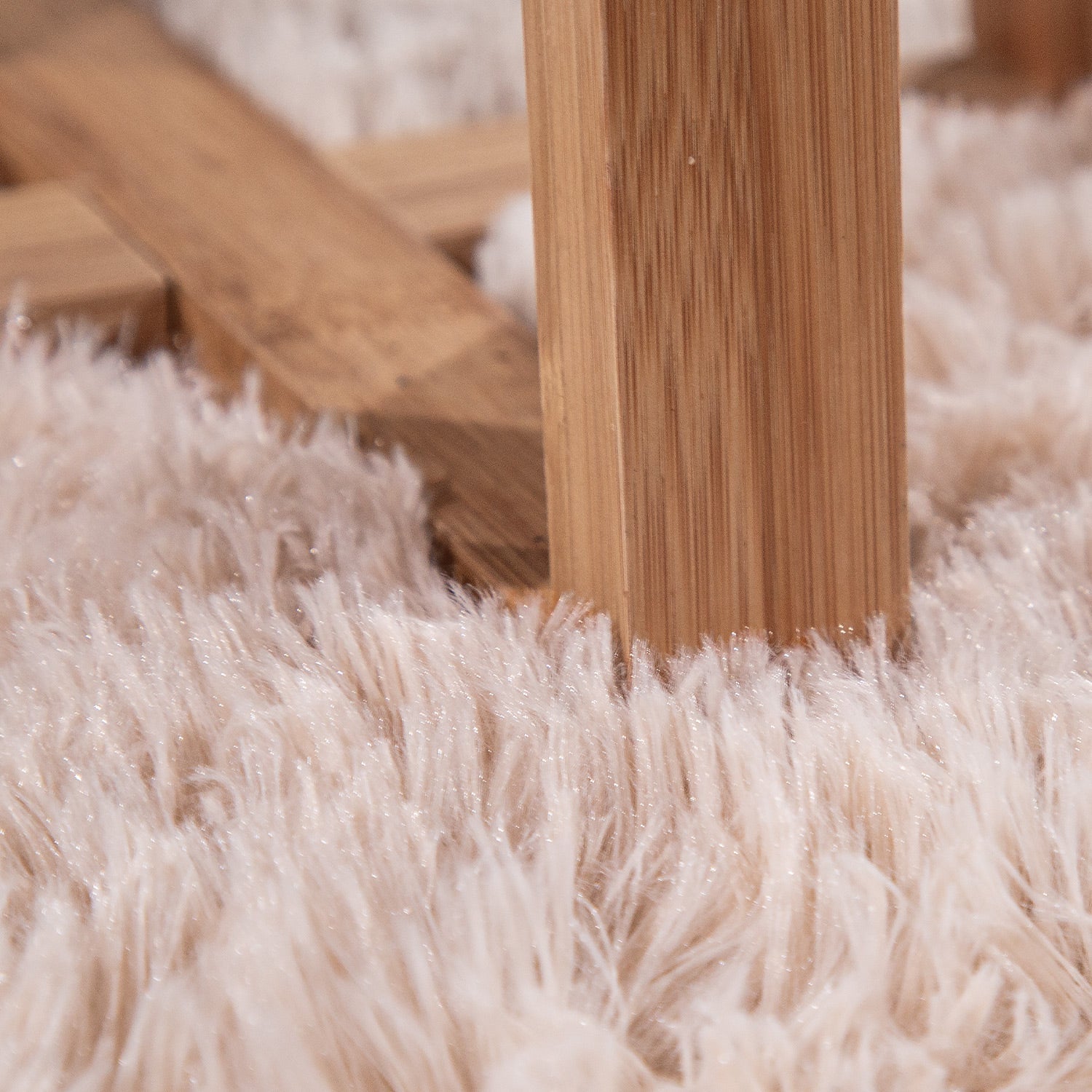 Solid Shag Rug Silky Soft & Fluffy In Cream-1