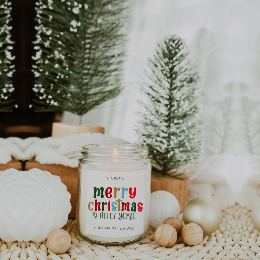 Holiday Christmas Candle Sweet Zesty Floral Rose Jasmine Scent 8oz