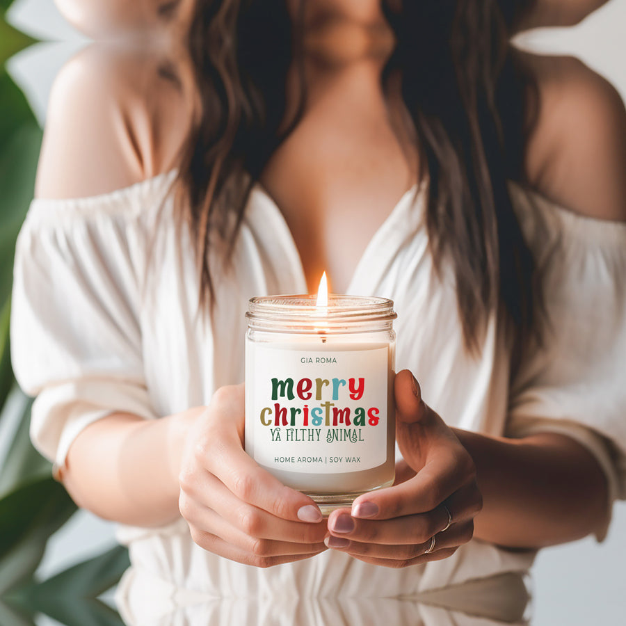 Holiday Christmas Candle Sweet Zesty Floral Rose Jasmine Scent 8oz
