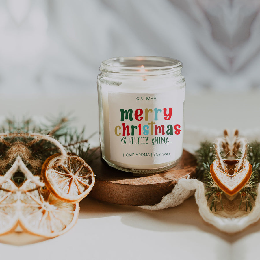 Holiday Christmas Candle Sweet Zesty Floral Rose Jasmine Scent 8oz