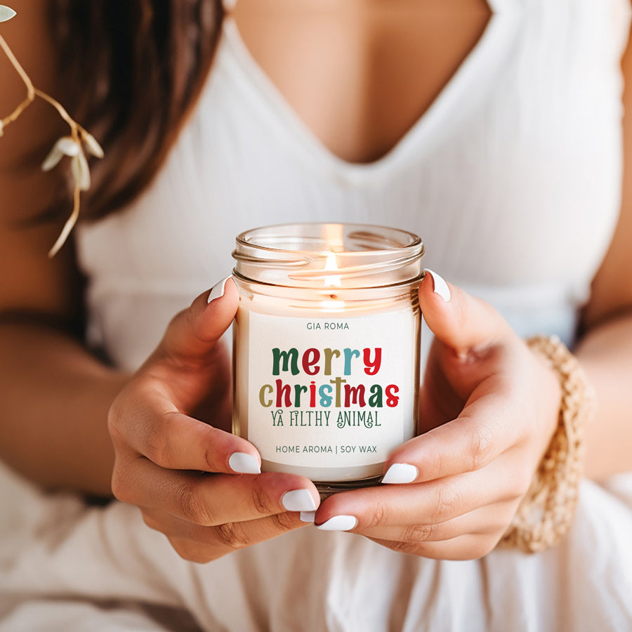 Holiday Christmas Candle Sweet Zesty Floral Rose Jasmine Scent 8oz
