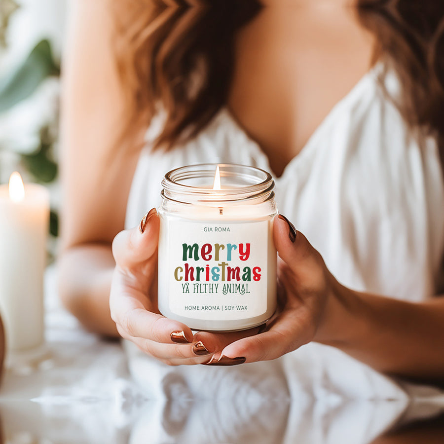 Holiday Christmas Candle Sweet Zesty Floral Rose Jasmine Scent 8oz