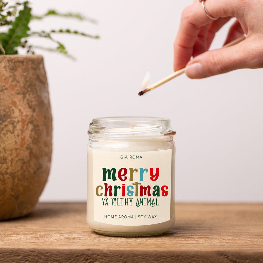 Holiday Christmas Candle Sweet Zesty Floral Rose Jasmine Scent 8oz