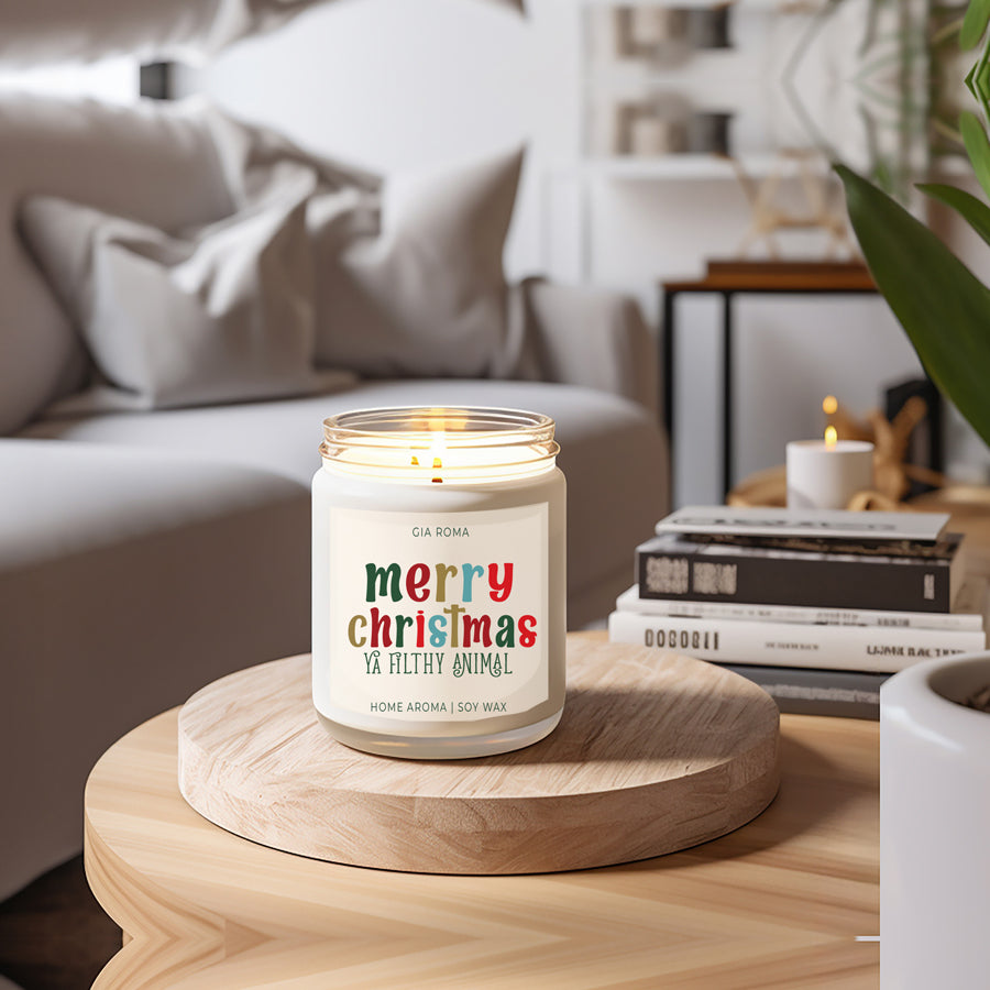Holiday Christmas Candle Sweet Zesty Floral Rose Jasmine Scent 8oz