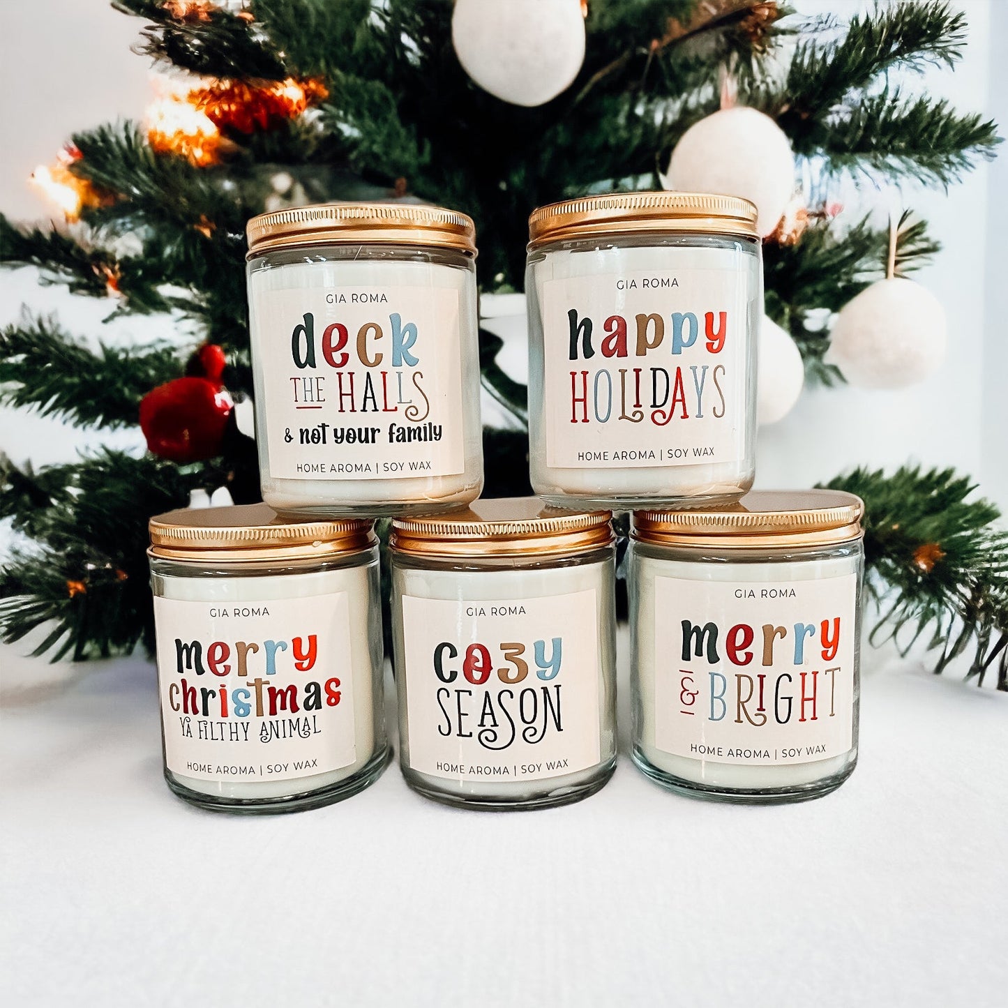 Holiday Christmas Candle Sweet Zesty Floral Rose Jasmine Scent 8oz