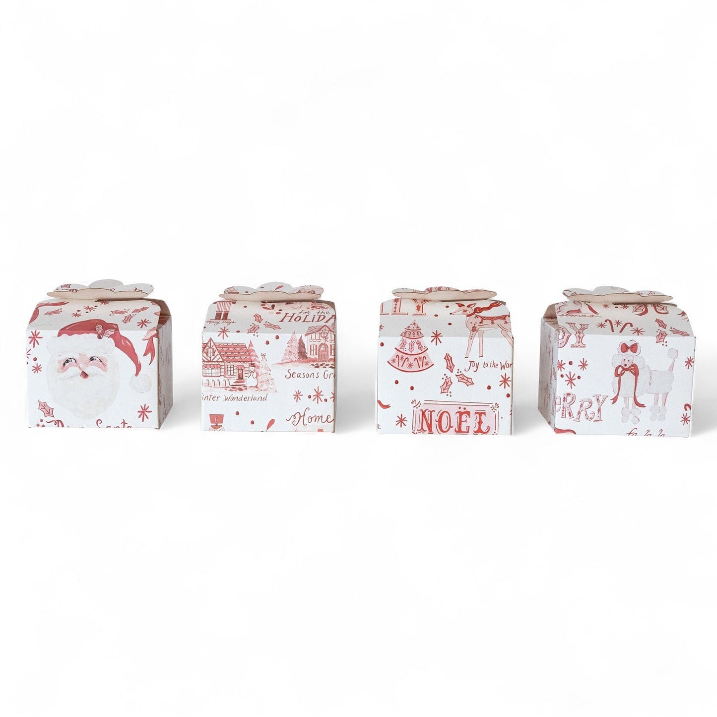 Holiday Printed Interlocking Gift Boxes | 4 Styles
