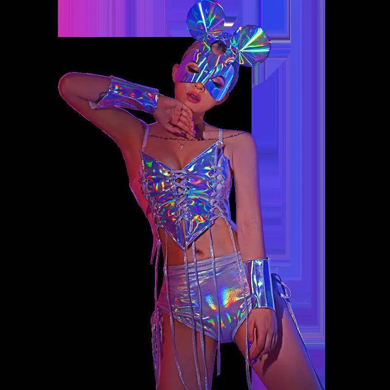 Holographic Nightclub Lead Dance Bar Performance Costume