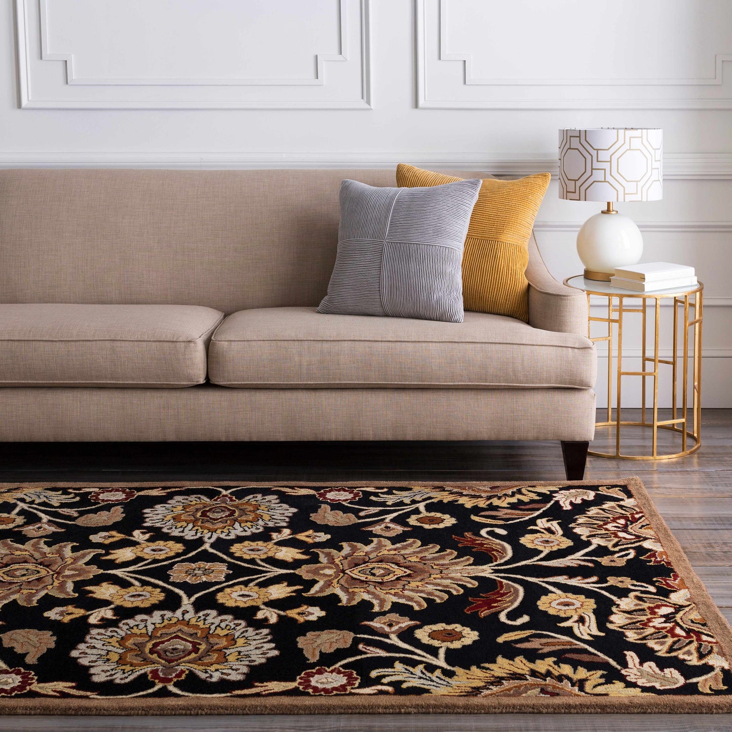Conesus 1053 Hand Tufted Black Wool Rug-1
