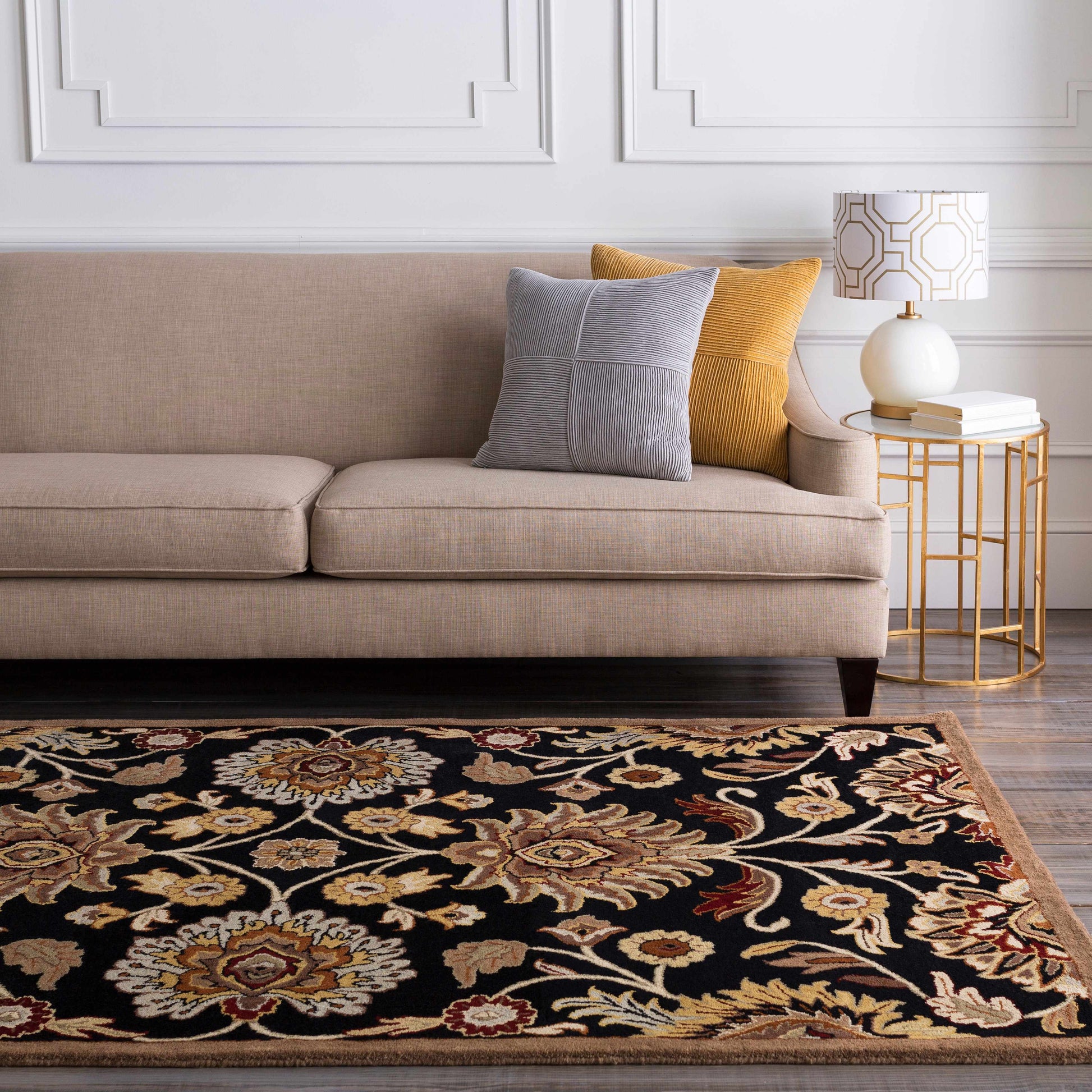 Conesus 1053 Hand Tufted Black Wool Rug-1