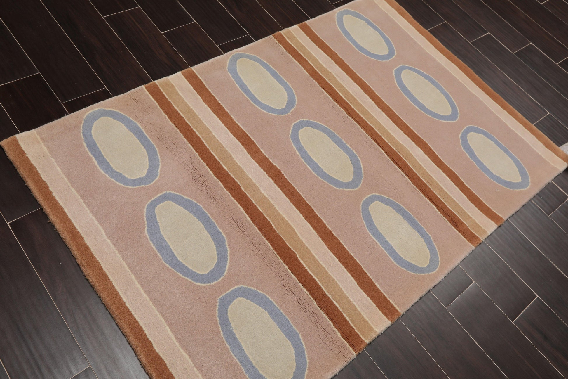 3'6" x 5'6" Handmade 100% Wool Oriental Area Rug Contemporary Pink-0
