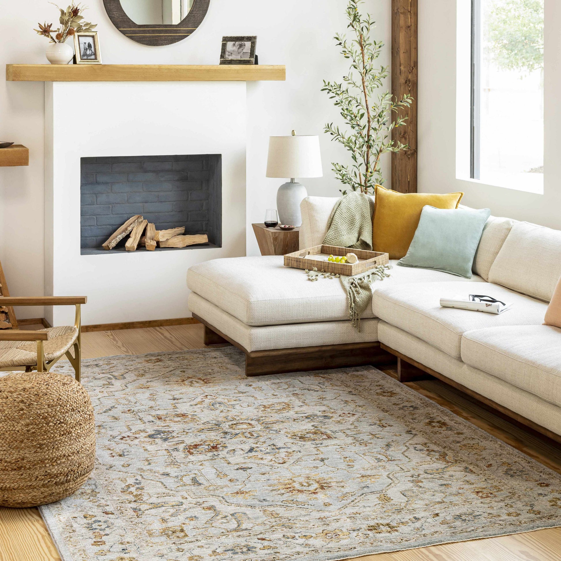 Huguley Floral Cream Luxe Rug-1
