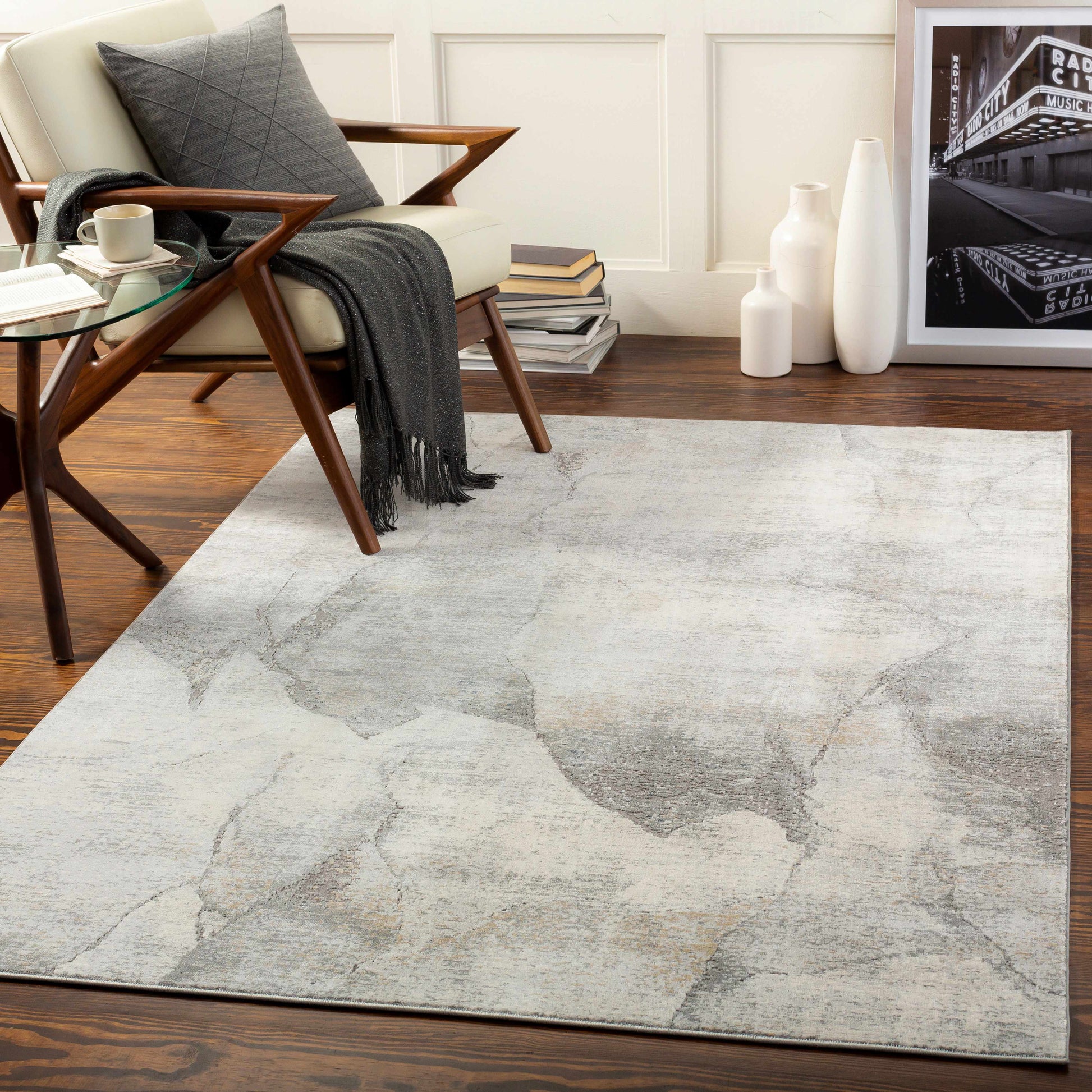 Hulme Gray Marble Luxe Rug-1