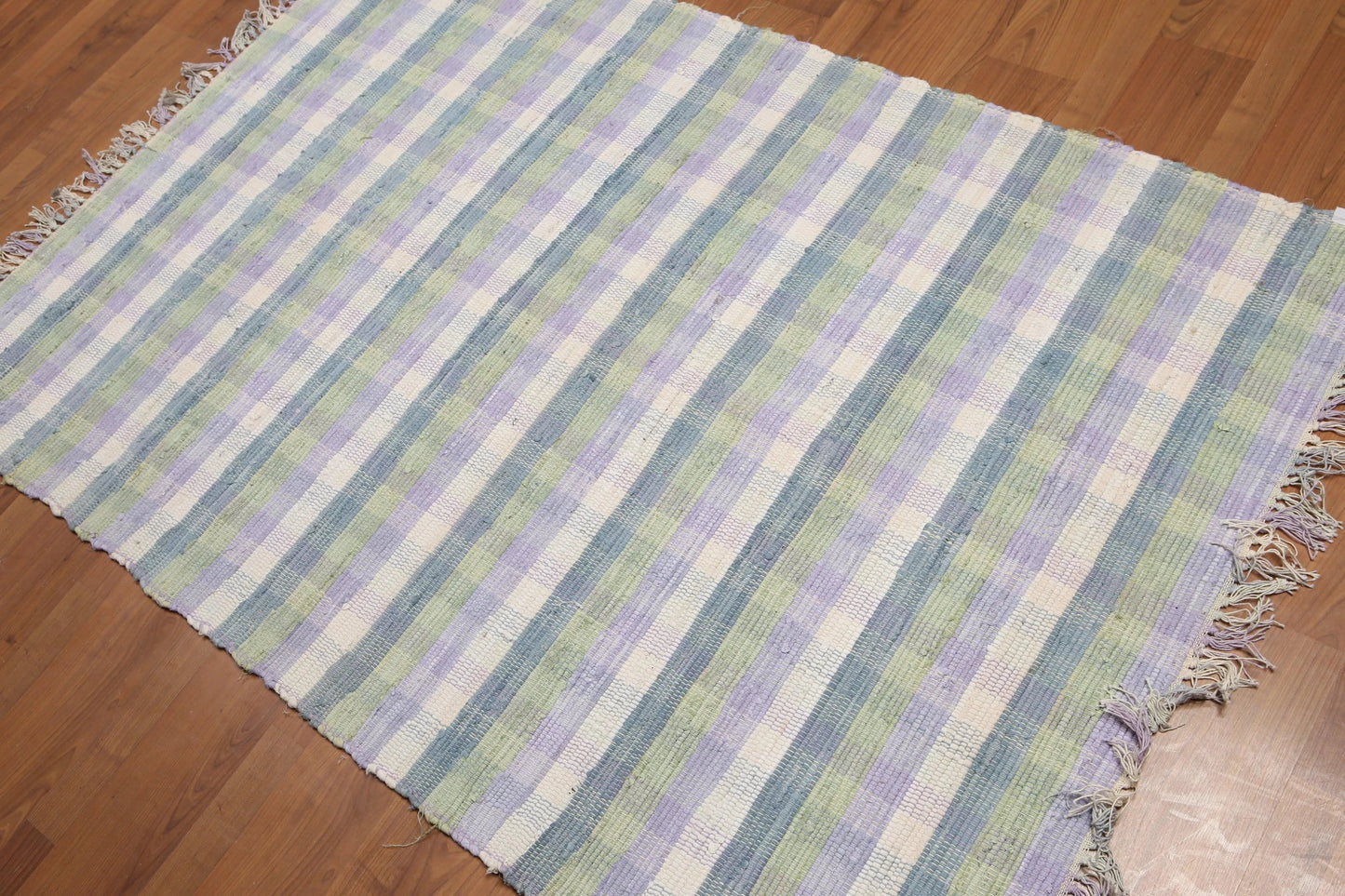 4' x 6' Hand woven Reversible Flatweave Wool Area rug Off White-0