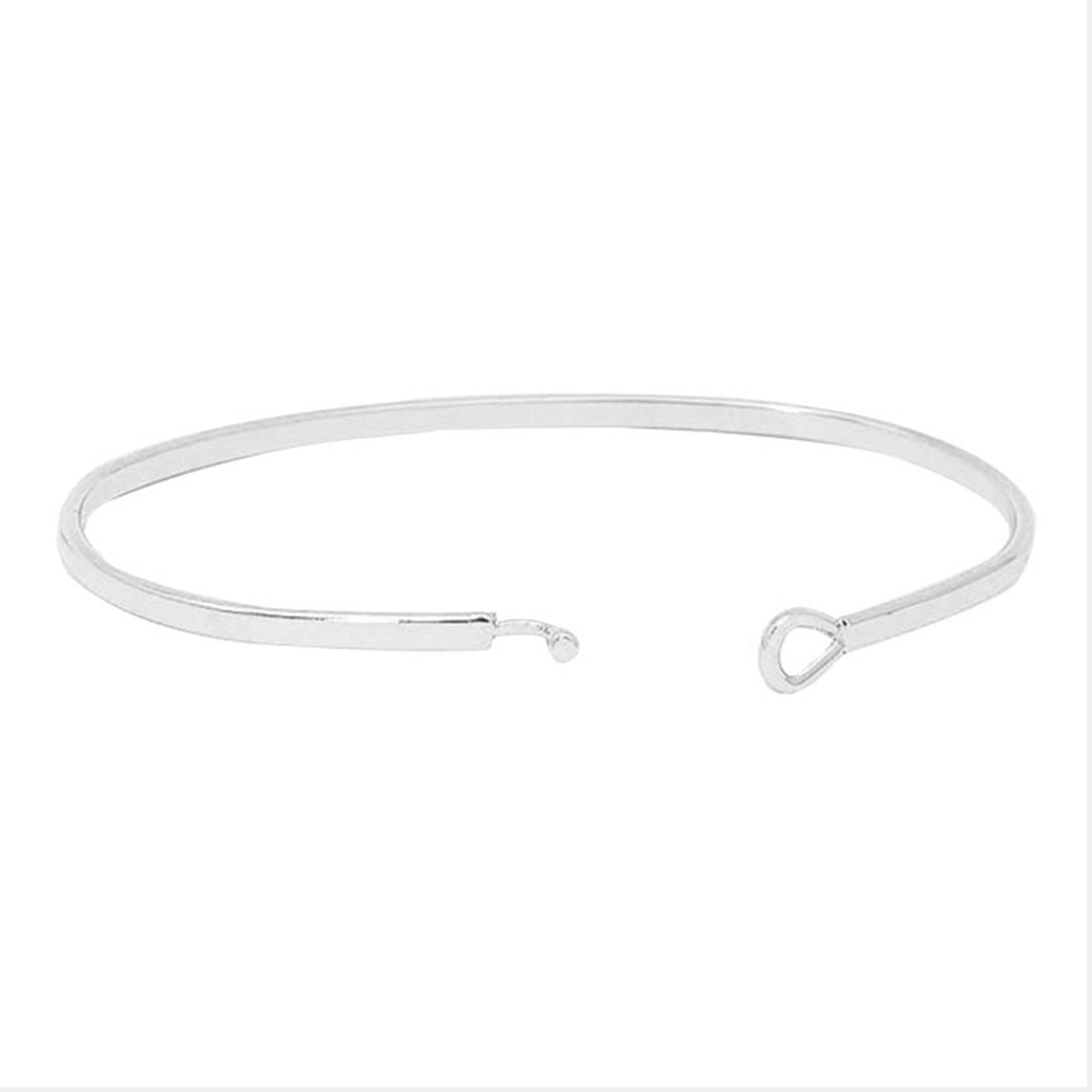 I Love You to the Moon & Back Brass Thin Metal Hook Bracelet