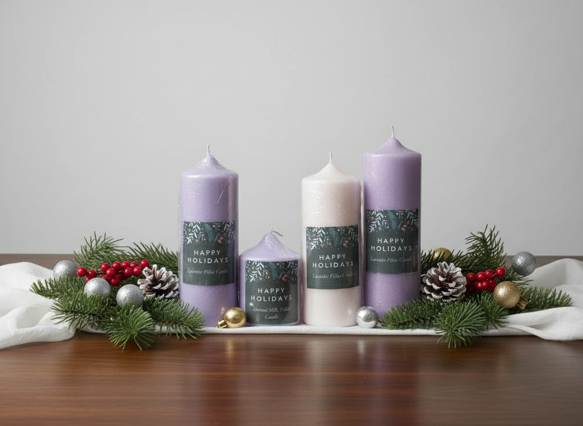 Beeswax Pillar Candle Set – 3pcs-3