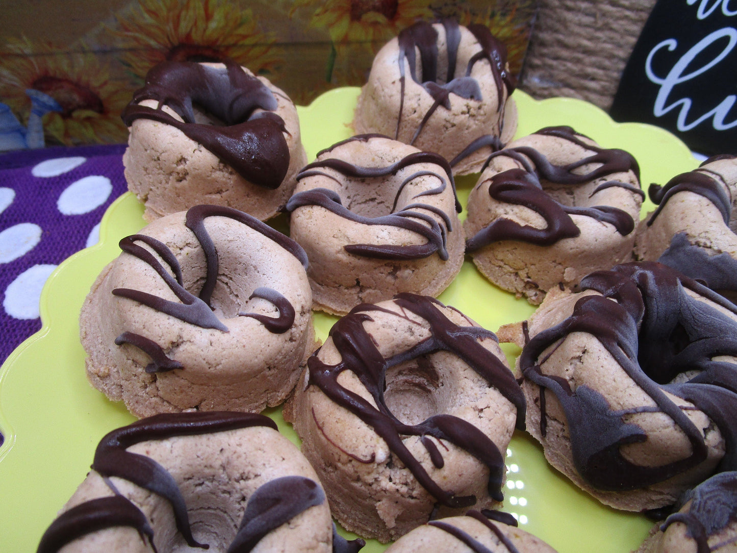 Keto Mini Mocha Chip Donut Rings, Sugar free, Grain Free, Gluten Free, Dairy Free, Vegan, High Protein, Low Carb snack, clean eating desert