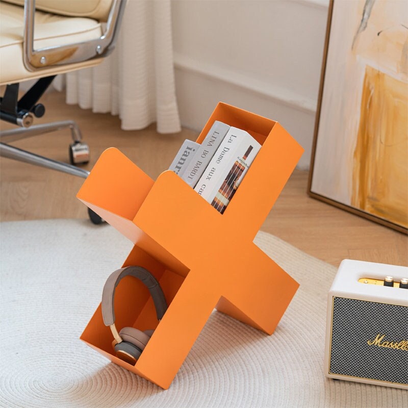 X-Shaped Metal Bookshelf-0