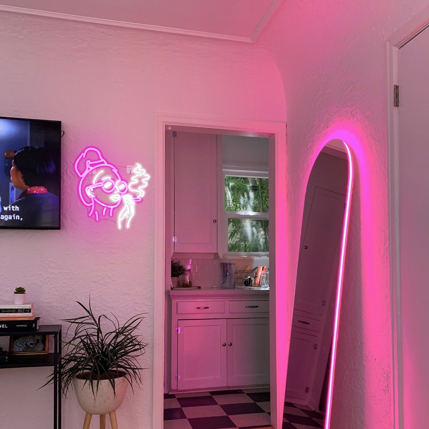 Girl Smoking Neon Sign-1