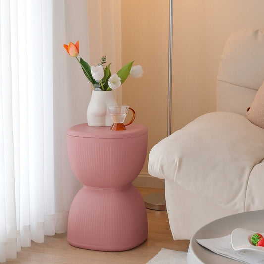 Stripe Plastic Stool Plant Stand-0
