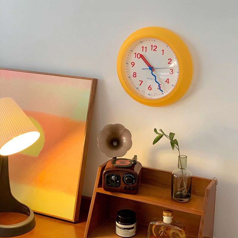 Modern Plastic Yellow Wall Clock-0