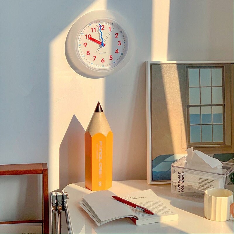 Modern Plastic Yellow Wall Clock-1