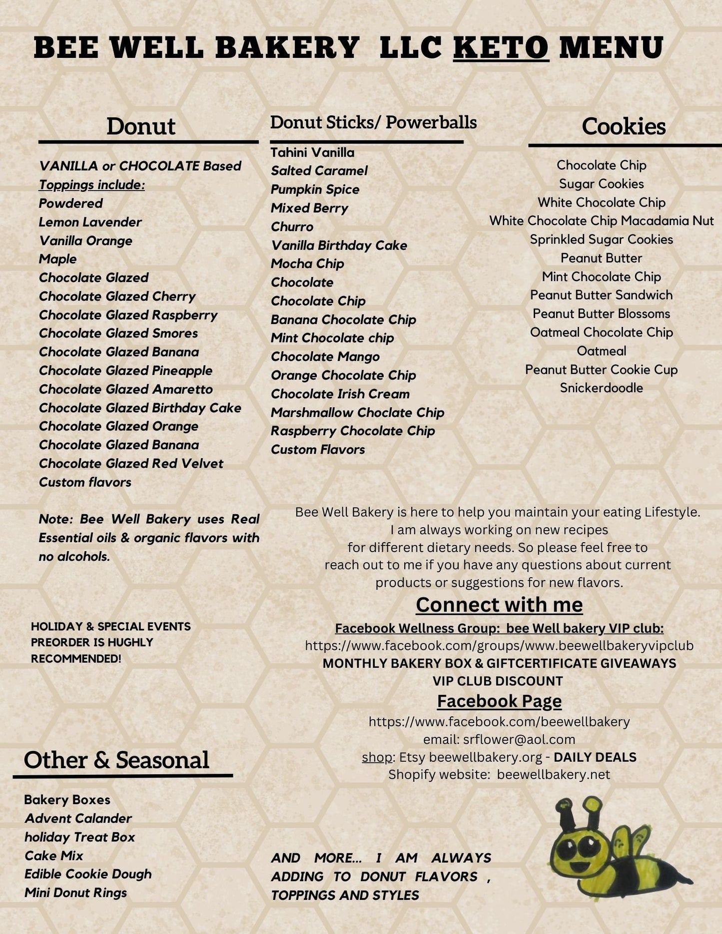 Happy New Year, Bakery Box, Gluten Free, Dairy Free, Sampler, Egg Free, Nut Free, Cookies, Donuts, AIP Paleo, KETO, Sugar Free, High Protein