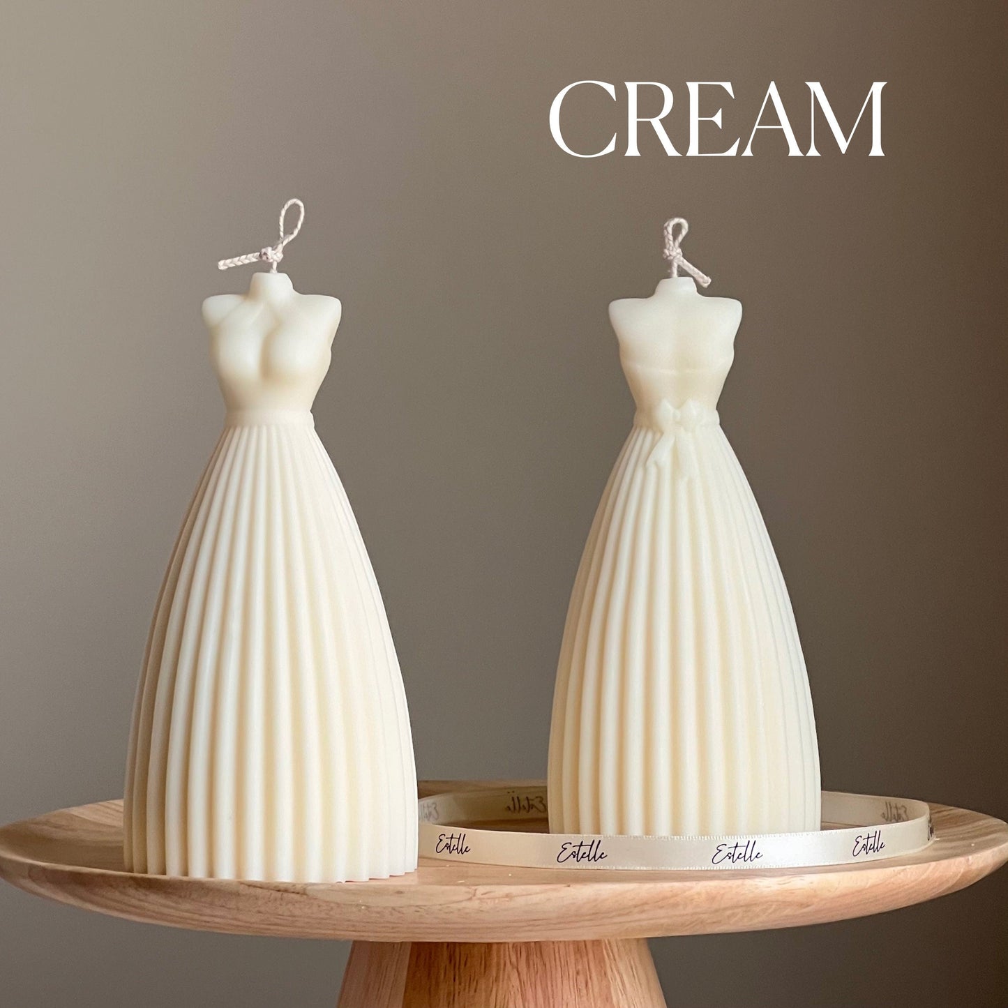 Wedding Dress Candle: Handmade Soy Wax Bridal Decor-2