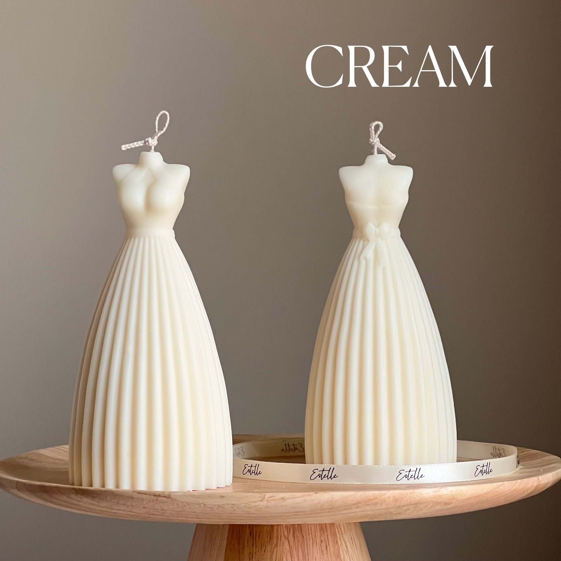 Wedding Dress Candle: Handmade Soy Wax Bridal Decor-2