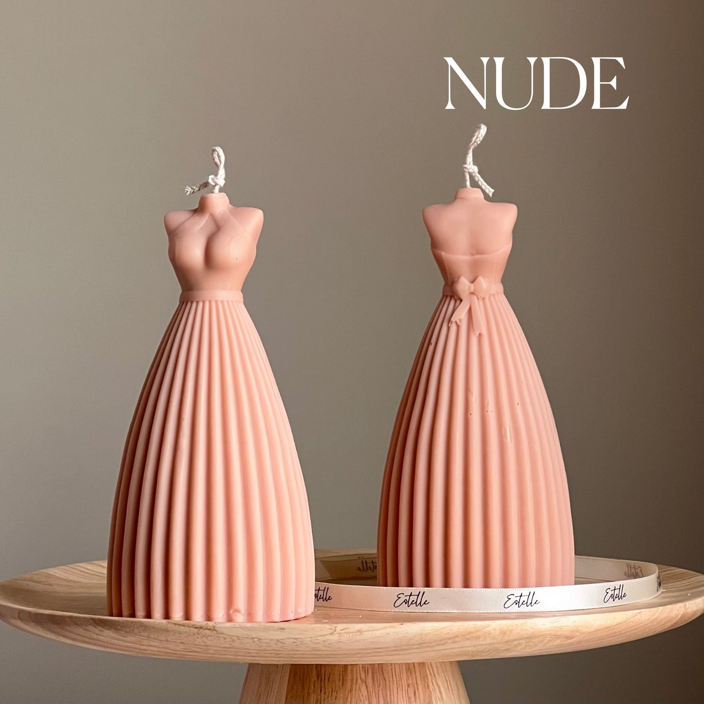 Wedding Dress Candle: Handmade Soy Wax Bridal Decor-1
