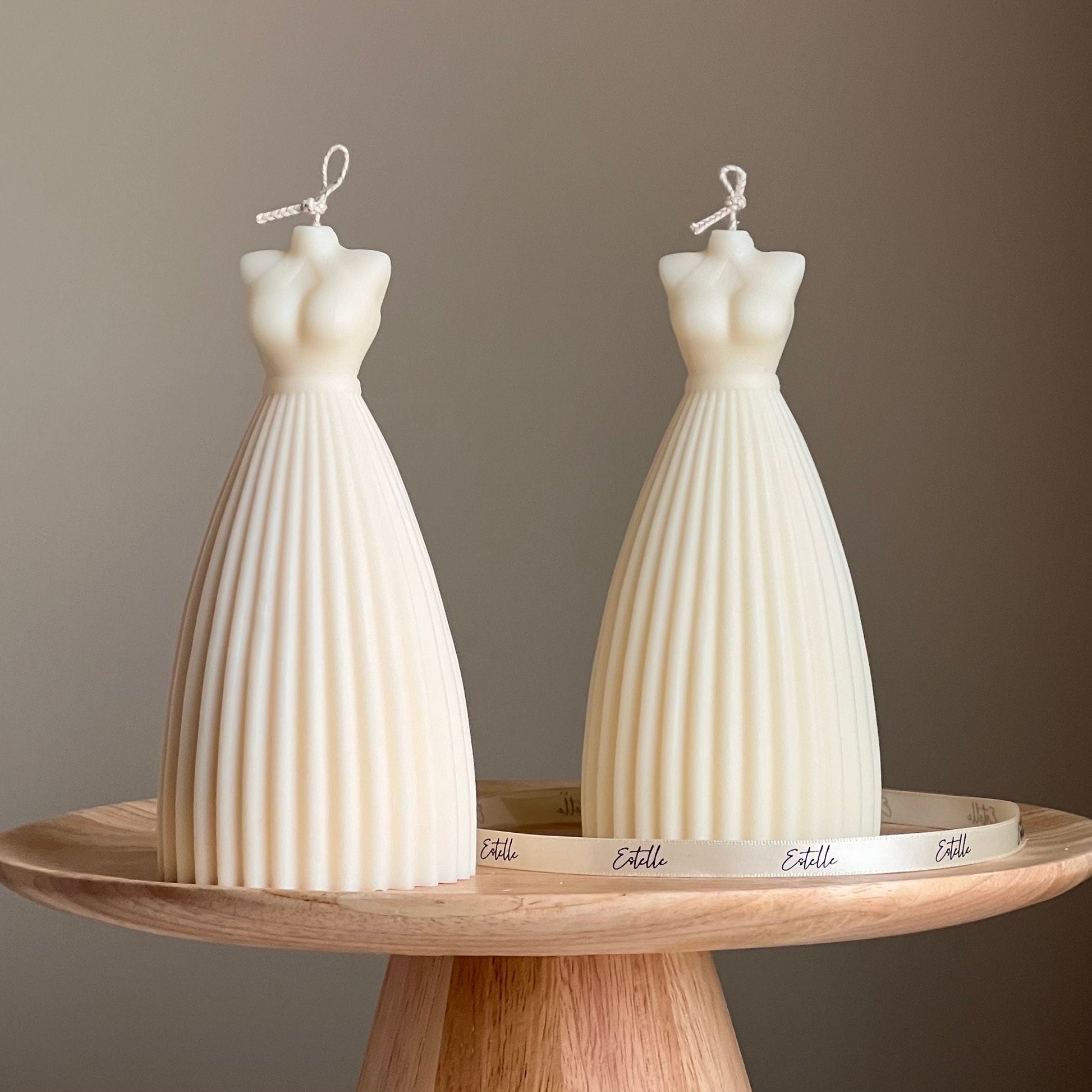 Wedding Dress Candle: Handmade Soy Wax Bridal Decor-0