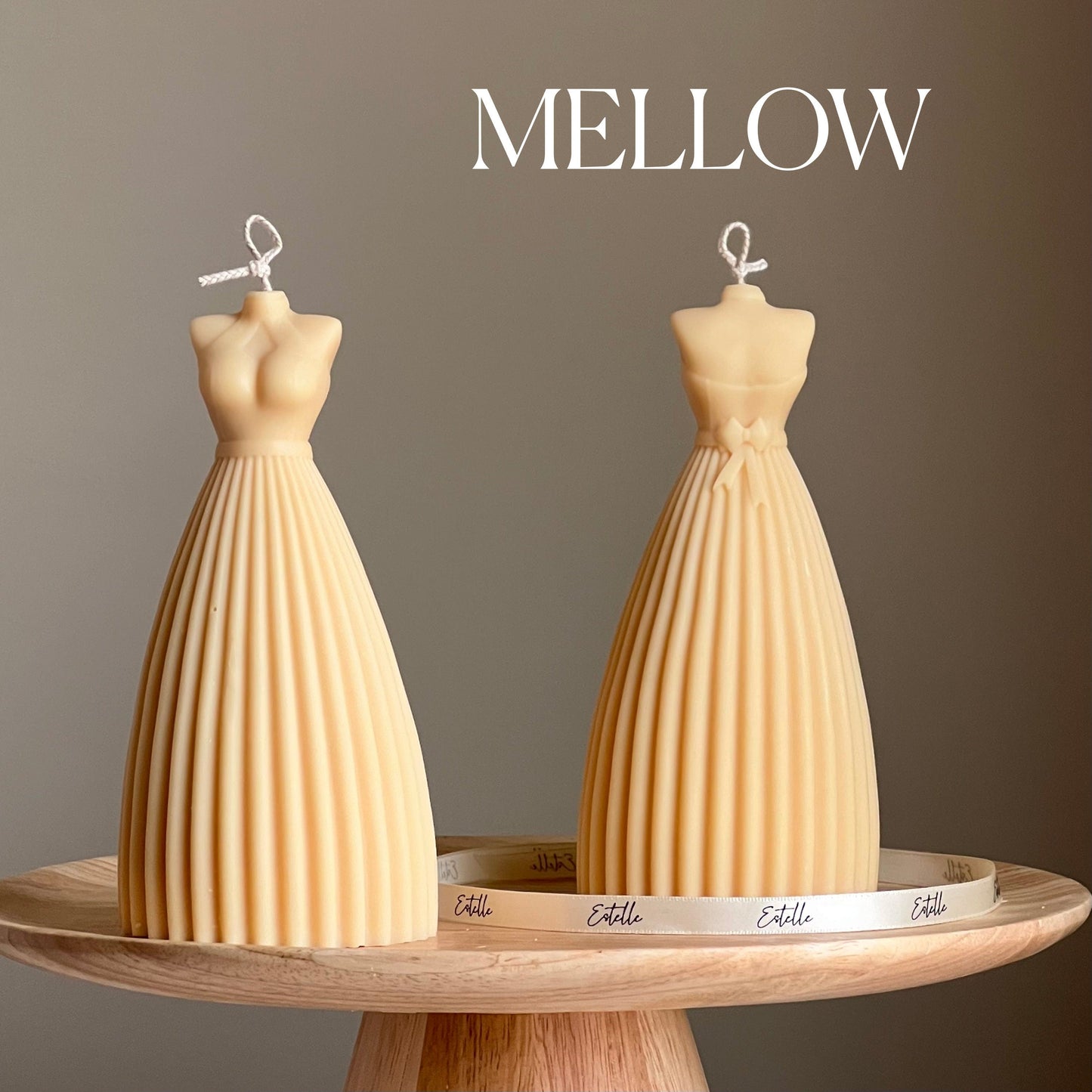 Wedding Dress Candle: Handmade Soy Wax Bridal Decor-3