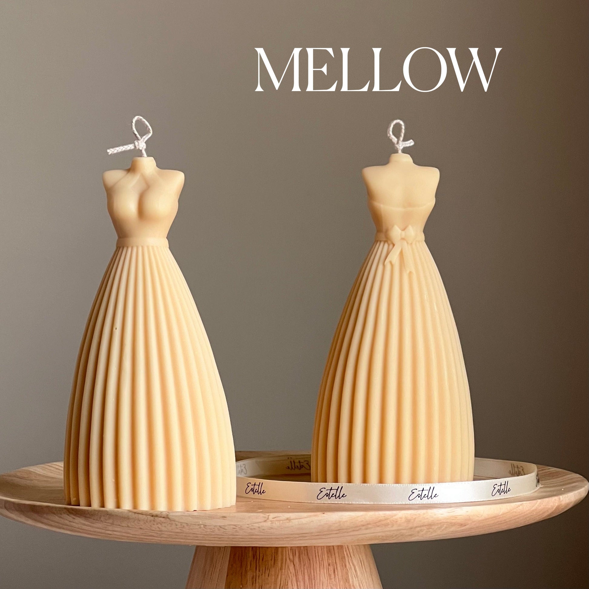 Wedding Dress Candle: Handmade Soy Wax Bridal Decor-3