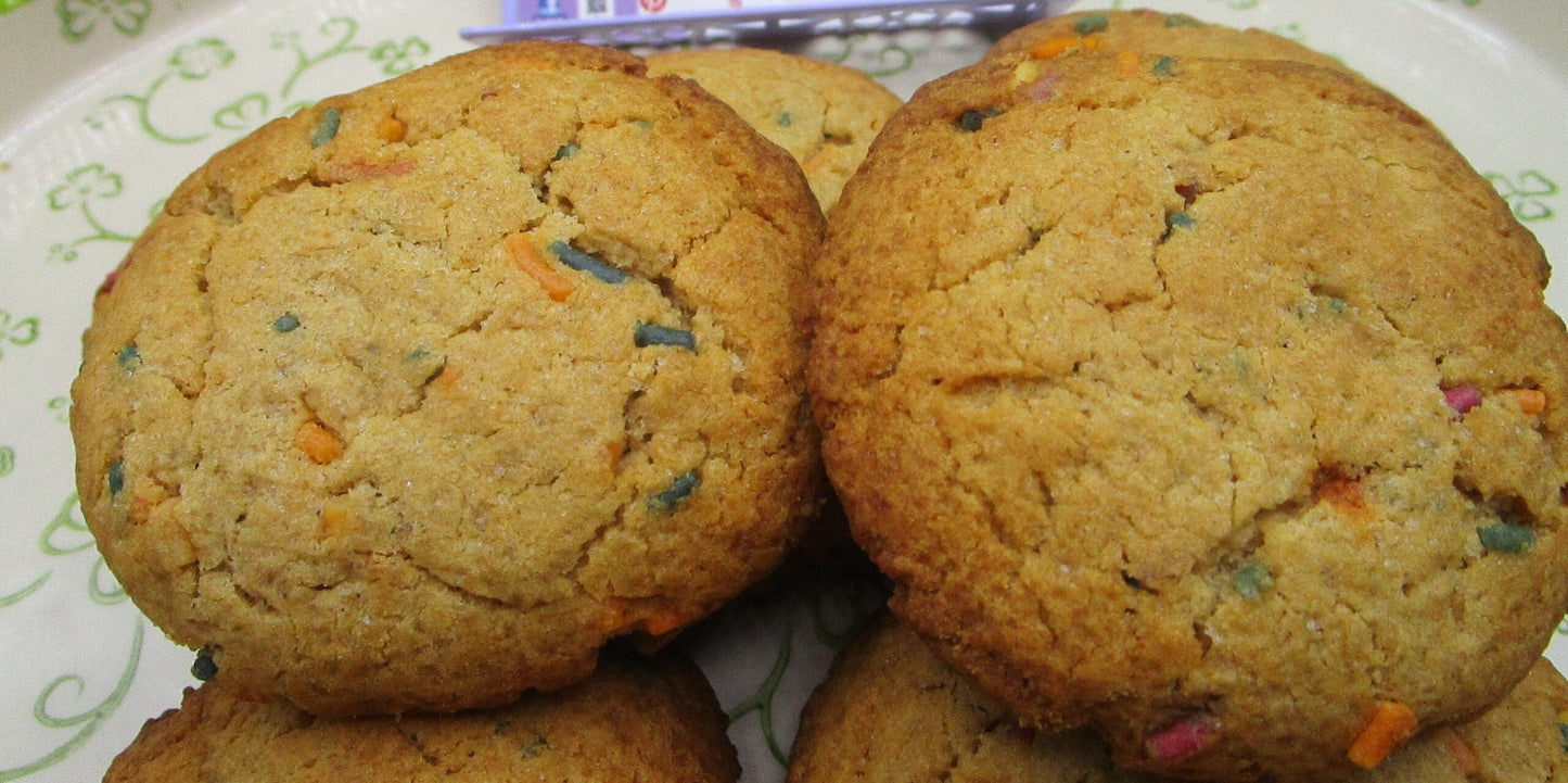 High Protein Cookies, Vanilla Birthday Cake, Gluten Free, Dairy Free, Sugar Free, Anabolic, Vegan Collagen, Post Workout snack, healthy gift
