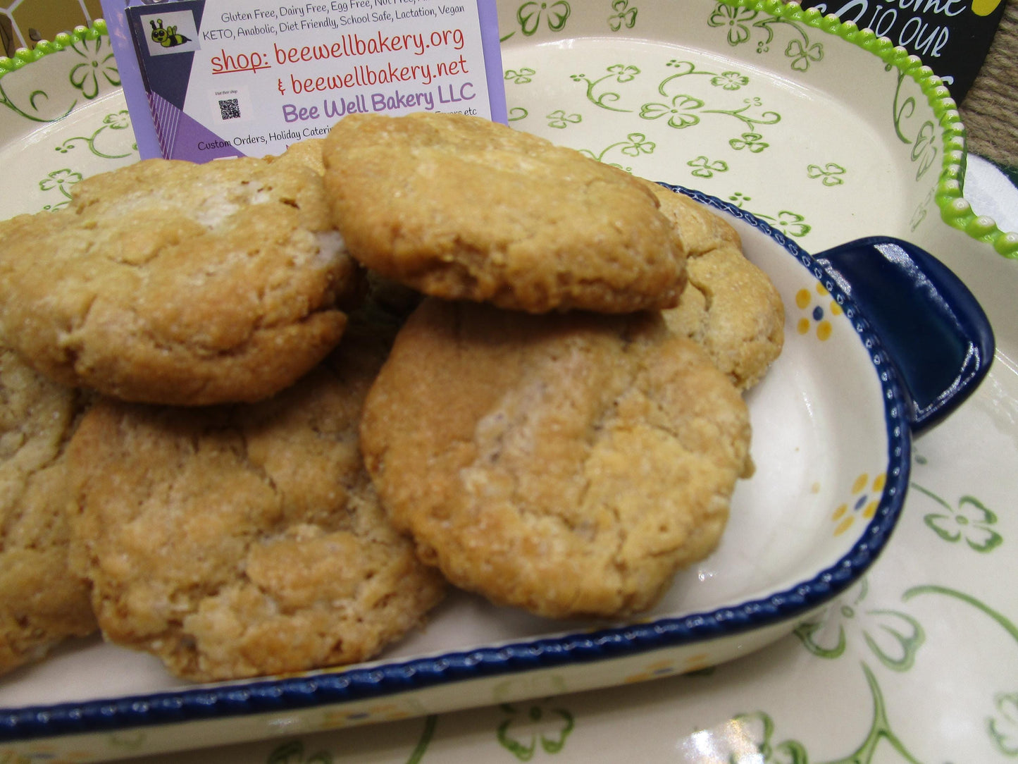 Gluten Free Cookies, White Chocolate Chip, Dairy Free, Egg Free, Nut Free, Class Party, Birthday Gifts, Vegan, Low Sugar, Low fat, oat free