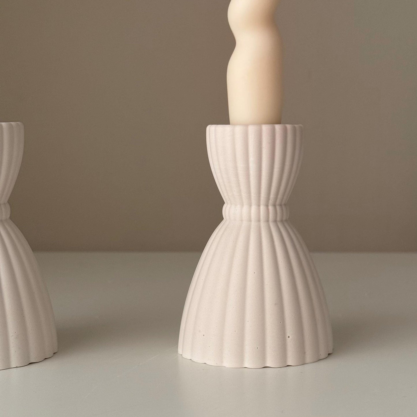 Wedding Dress Candlestick Holder: Jesmonite Table Decor-1