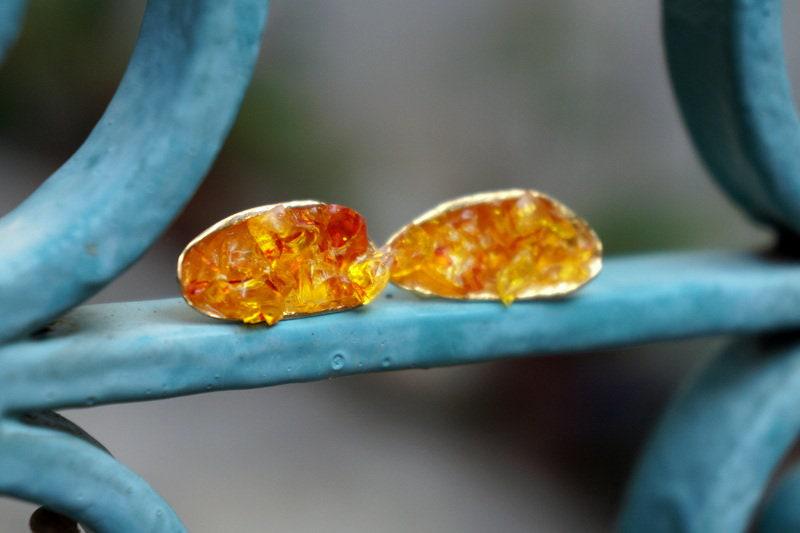 Nature-Inspired Mussel Shell Earrings, Murano Glass (Silver or Gold Plated)-3