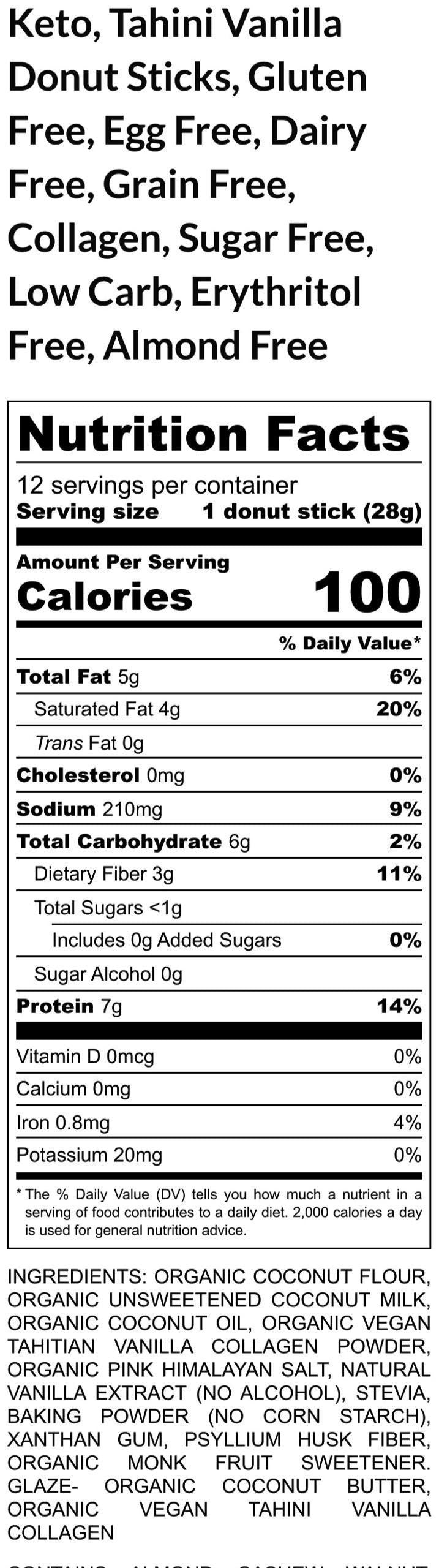 Keto Donut Sticks, Sugar Free, Gluten Free, Dairy Free, Nut Free, Almond Free, Vegan, Stevia Sweetened, Low Carb, Protein snacks, Fitness